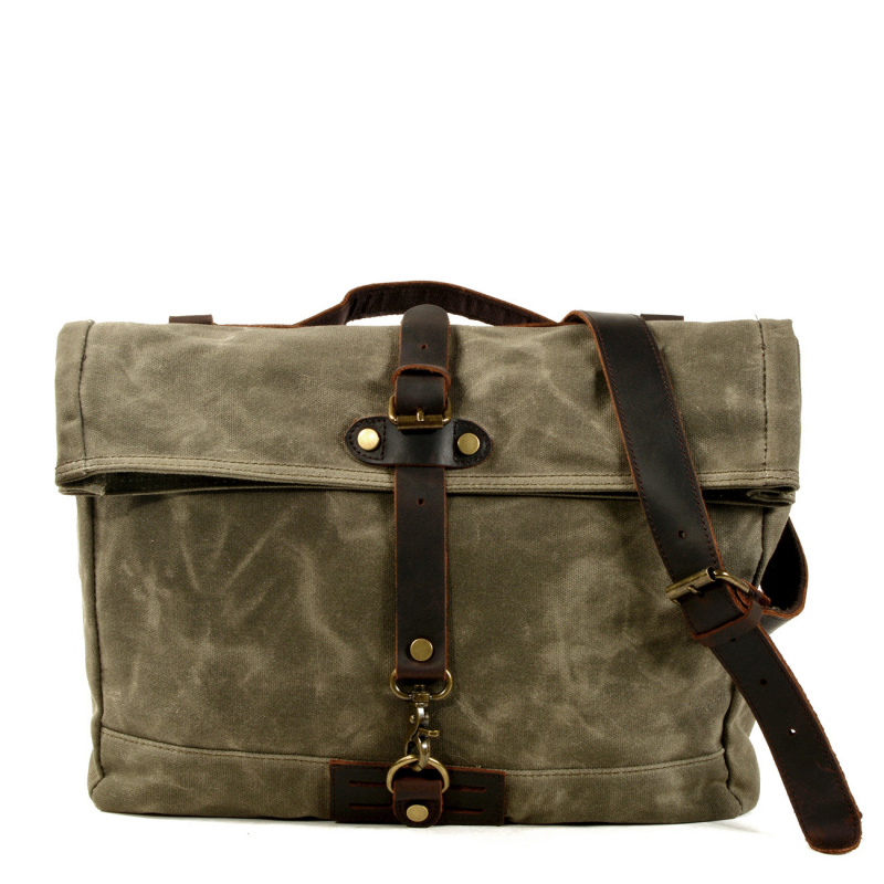 Cycling Gear Tote - Bolsa retrô casual de lona encerada,